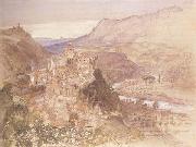 Samuel Palmer The Village of Papigno on the Nar,between Terni and thte Falls oil on canvas